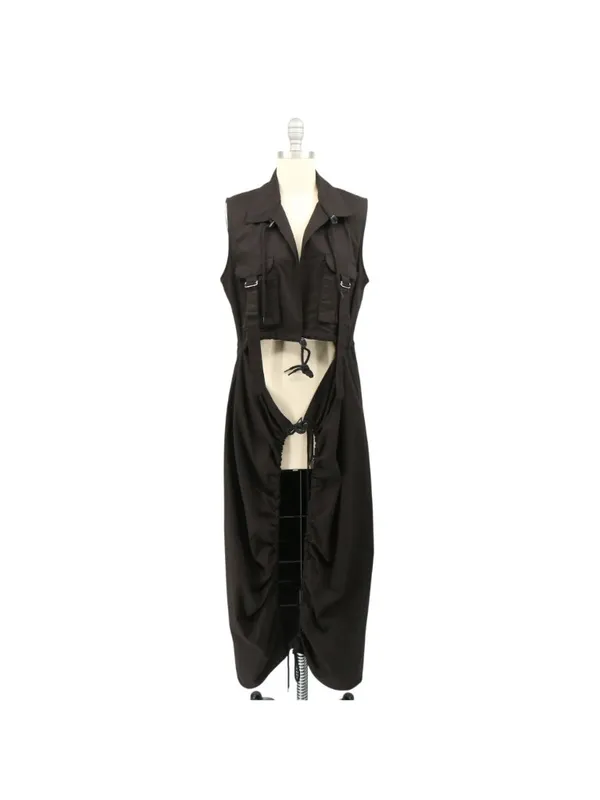 #VDR Viadellerose Forever Young Avant Garde Lagenlook Sleeveless Vest Dress S - Image 2