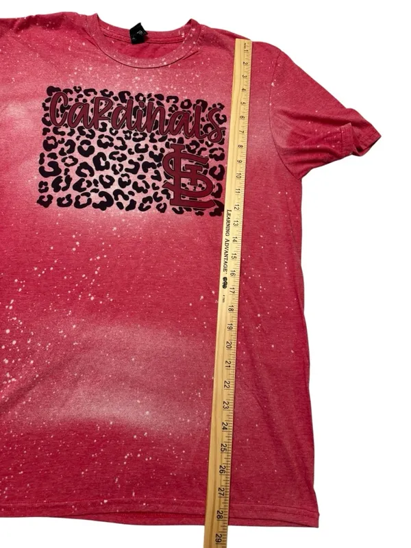 Red Animal Print Baseball Tee Size L - Image 6