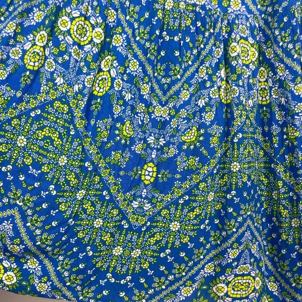 Scoop Blue Yellow Floral‎ Printed Tiered Maxi Skirt - Image 5