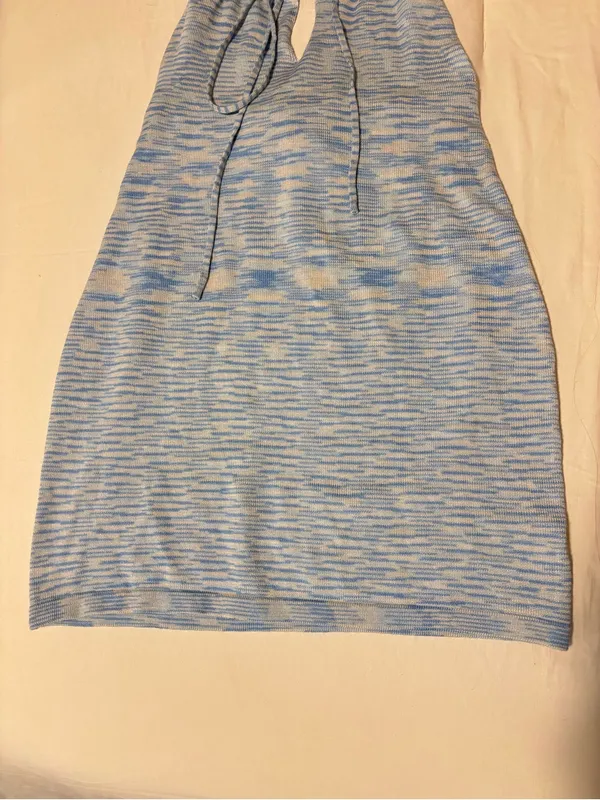 Beginning Boutique Light Blue Halter Mini Dress - Image 4