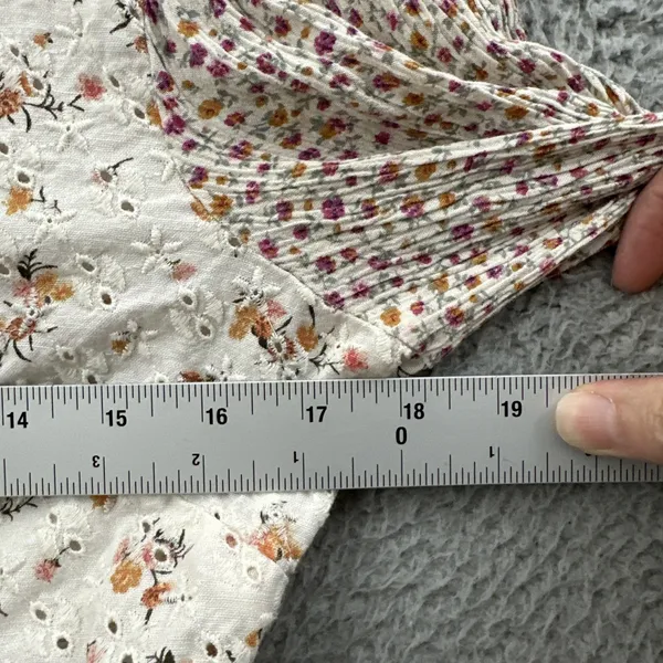 American Eagle Floral Long Sleeve Crop Top Cottagecore Boho‎ Women's Medium - Image 6