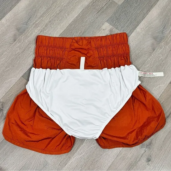 Free People The‎ Way Home Nylon Athletic Running Shorts Rust Orange Small - Image 9