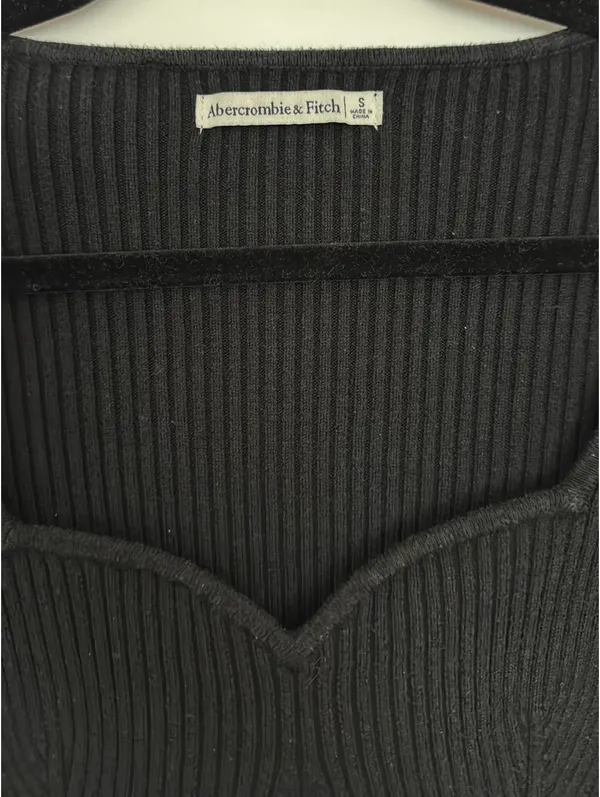 Abercrombie Ribbed Long Sleeve Bodysuit Black - Image 3