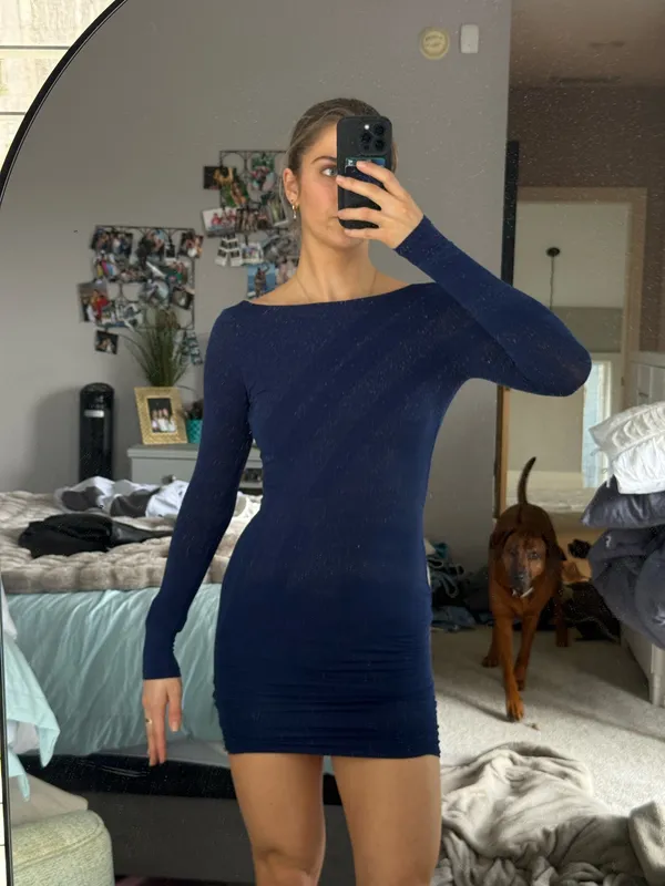 Lulus Navy Bodycon Dress - Image 2