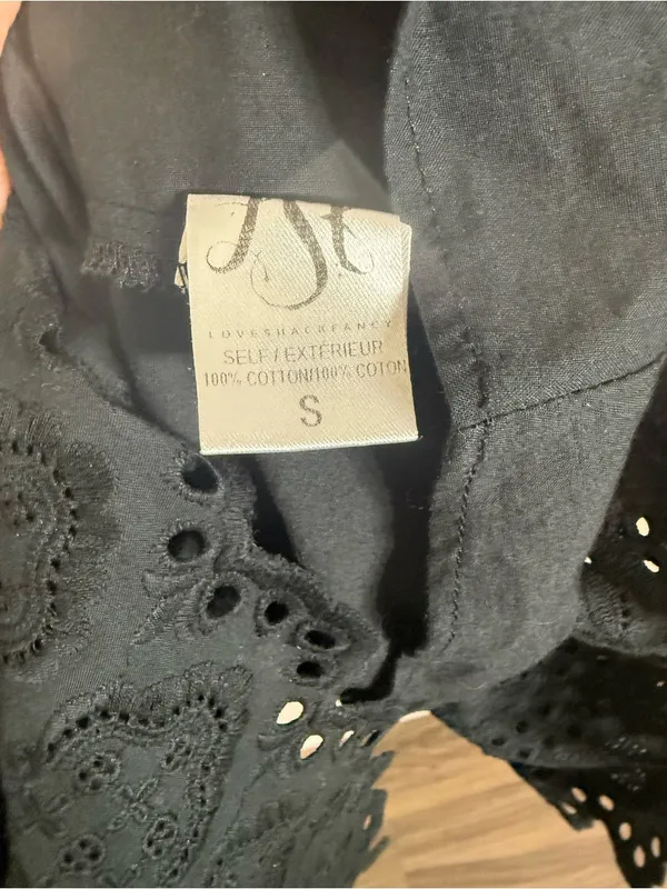LoveShackFancy Elizabeth Dress Black Mini - Image 5