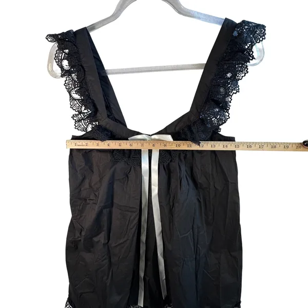 Edikted Black Lace Trim Babydoll Mini Dress Cotton Bow Coquette S Whimsigoth NWT - Image 6