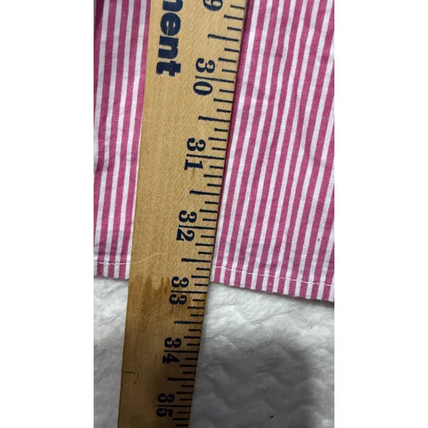 J.Crew Womens Pink White Striped Cotton Babydoll Shirt Dress Size 10 Long Sleeve - Image 5