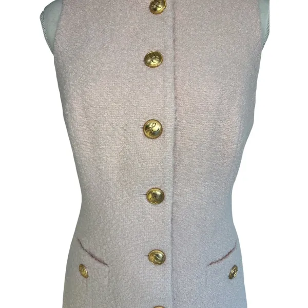 L'Academie by Marianna Dapheen Mini Dress in Light Pink Medium New Womens Tweed - Image 7