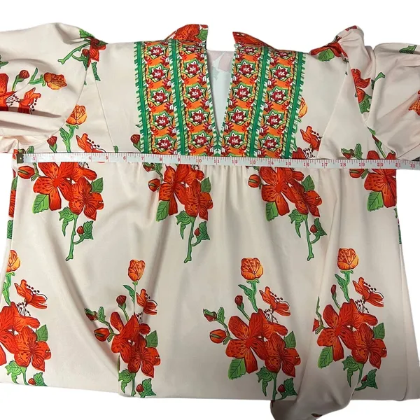 Women's Bohemian Floral Short Sleeve Top Size XL - Image 7