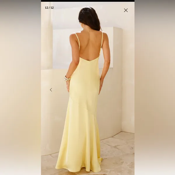Hello Molly Brilliant Belle Satin Maxi Dress in yellow - Image 5