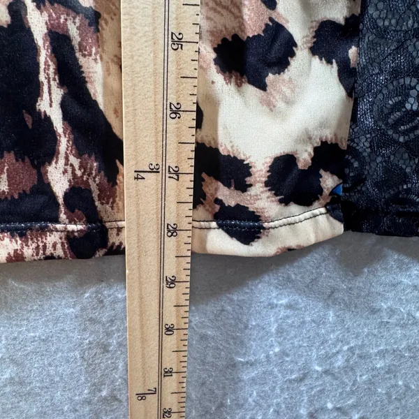 1465 | NEW Leopard Butterfly Lace Trim Side Split‎ Lingerie/Slip Dress Womens M - Image 4