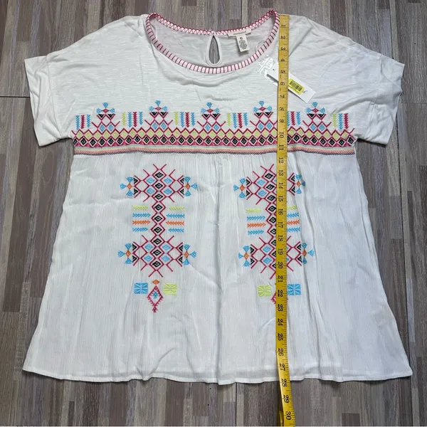 Westbound White Blouse with Multicolor Embroidery NWT Women’s XL - Image 8