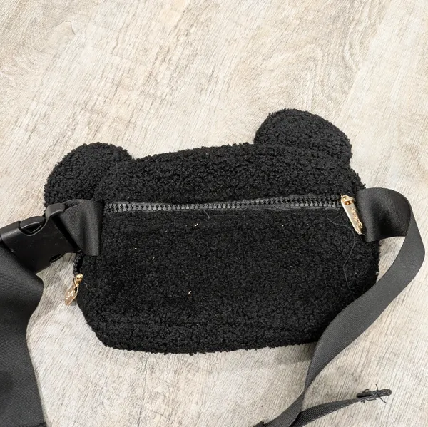 Disney Minnie Mouse Black Sherpa Belt Bag - Image 5