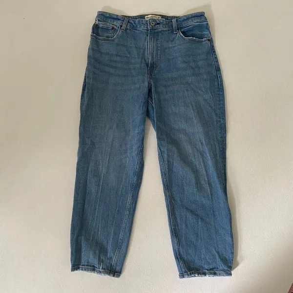 Abercrombie & Fitch Curve Love Mom High Rise Jeans Size 31/12 Light Wash - Image 2