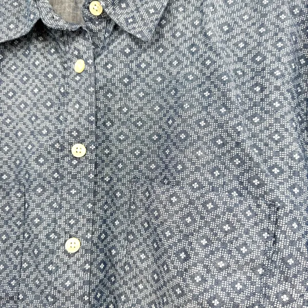 Loft Size Large Long Sleeve Button Up Shirt Top Blouse 100% Cotton Blue - Image 3
