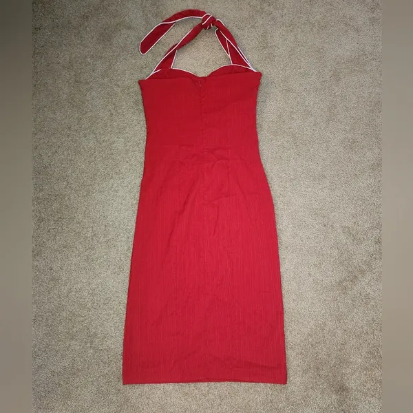 Voodoo vixen Rockabilly RED wiggle dress pin up - Image 4