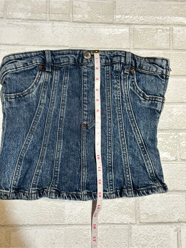 H&M Denim Corset-Style Tube Top - Image 6