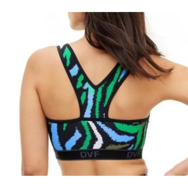 Diane Von‎ Furstenberg Target Disco Zebra Green Racerback Sports Bra L - Image 2