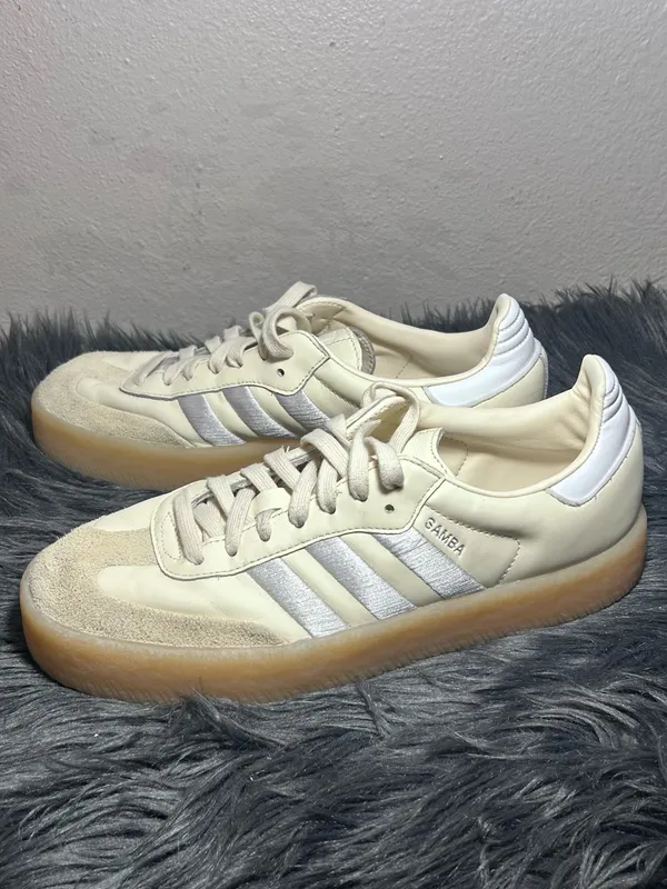 adidas Originals Sambae Sneakers Beige and White Rubber Sole Size 10 - Image 6