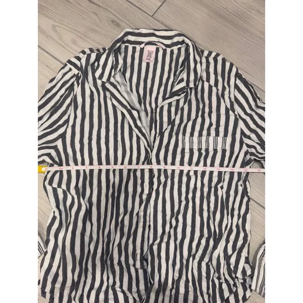 Victoria's Secret Pajama Set Small Navy White Stripe Metallic Shimmer 2pc S - Image 4