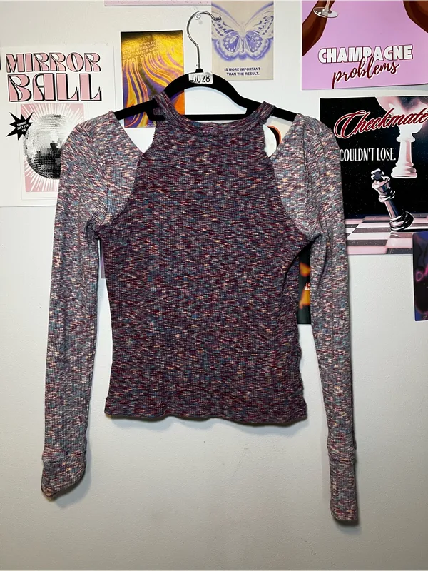 We The Free Multi-Color Sleeve Cold-Shoulder Top - Image 6