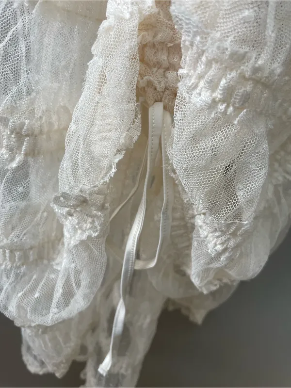 For Love & Lemons Cream Lace Tie-Strap Chemise - Image 5