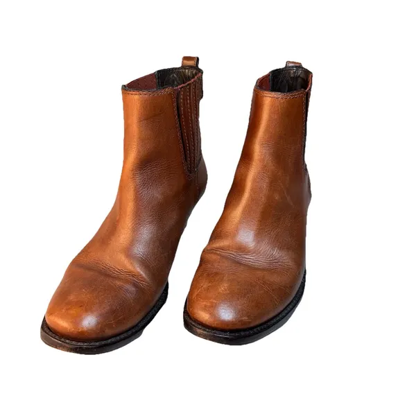 Tory Burch Brown Leather Chelsea Ankle Boots Buckle‎ Detail Women's 7.5 - Image 2