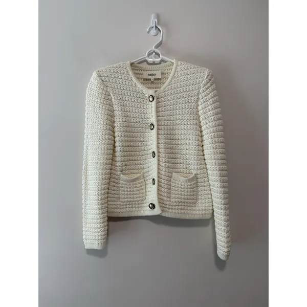 ba&sh NWT Ecru Gaspard Knitted Caridgan Sweater‎ Size 0 (XS) - Image 2