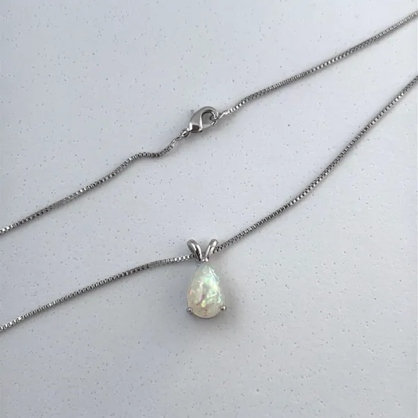 Opal Teardrop Shape Pendant Necklace for Women - Image 4
