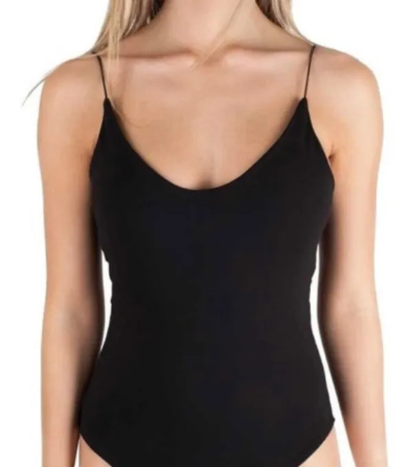 Gaze Black Spaghetti Strap Bodysuit - Image 2
