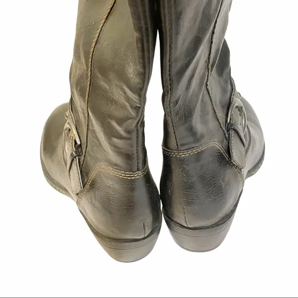 B.O.C‎ Size 6 Brown Pebbled Faux Leather Knee High Riding Boots - Image 5