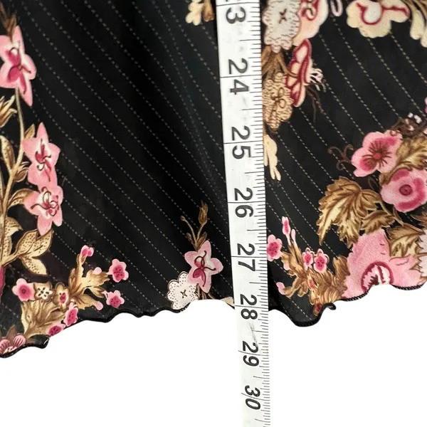 Fashion Bug Vintage 90s Floral Babydoll Top L Cinched Bust Y2K Romantic Fairy Grunge Blouse - Image 8
