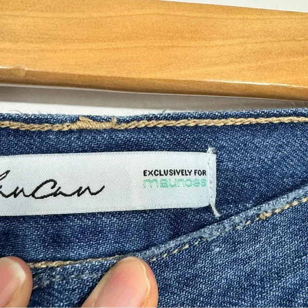 Kancan Blue Wide Leg Distressed High Rise Jeans Womens 31 Denim Classic Raw Hem - Image 5