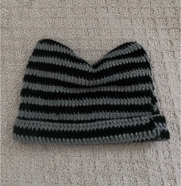 Cat Beanie Handmade Crochet - Image 2