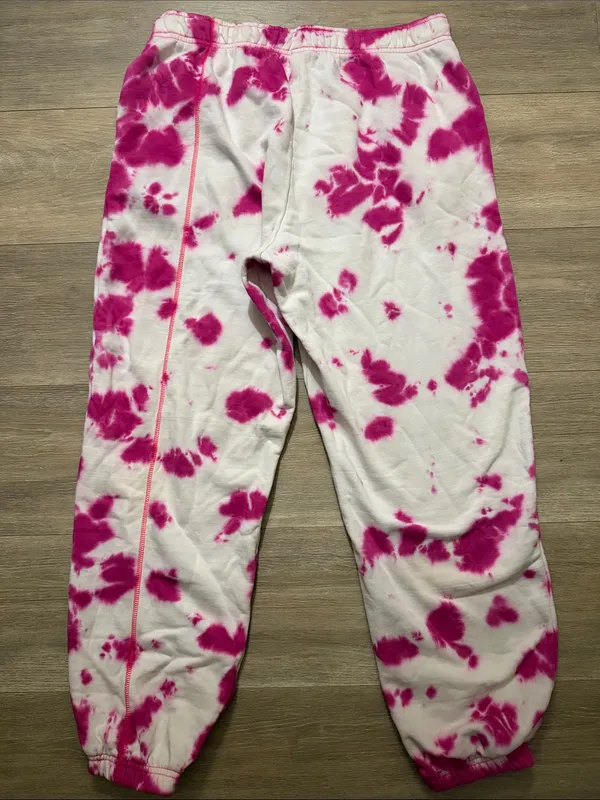 Nike Kids White & Hot Pink Tie-Dye Jogger Sweatpants - Image 4