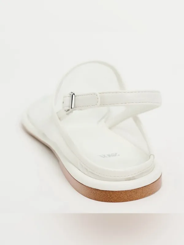 NWT Zara White Mesh Minimalist Round Toe Mules Flats Size 36 US 6 - Image 4