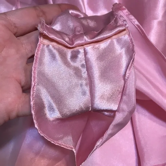 vtg Cacique 90s ladies pink button up‎ nightie babydoll romper size small sexy - Image 13
