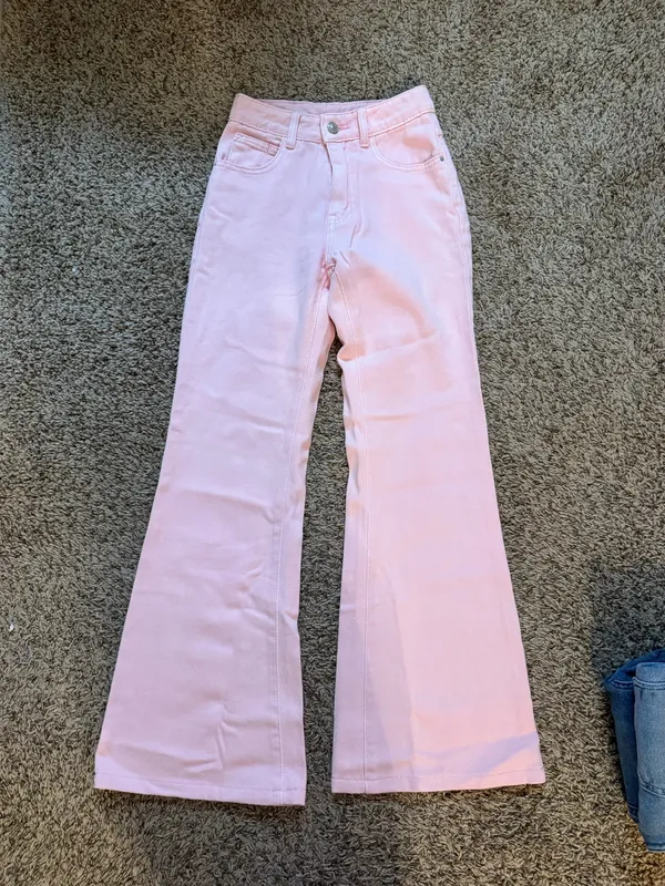 Edikted Pink Flare Jeans - Image 2