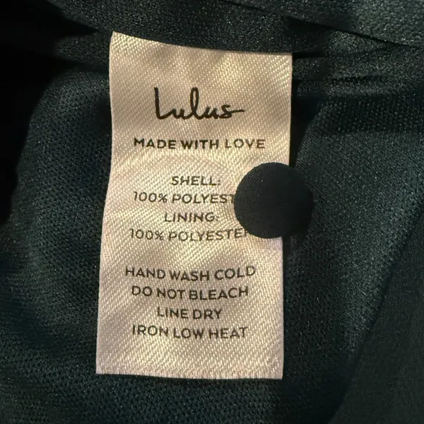 NWT Lulus Chiffon Sleeveless Highneck Key Hole Back Side Slit Maxi Dress M Green - Image 12