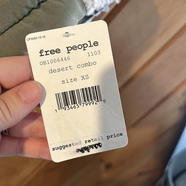 NWT Free People Rivington Sherpa jacket in green cream desert combo - Image 9
