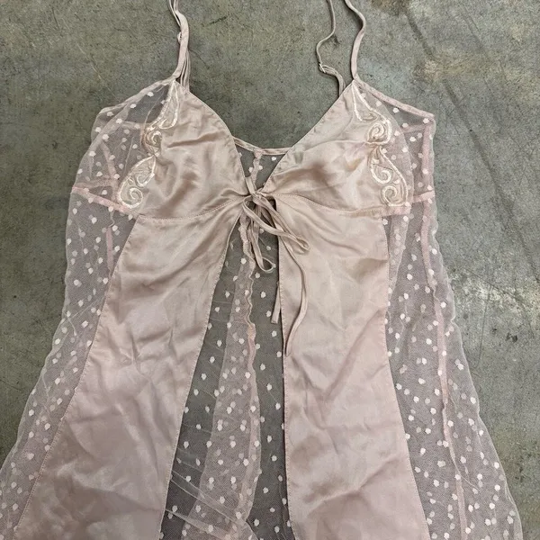Victoria’s secret coquette polka dot satin lace lingerie top - Image 2