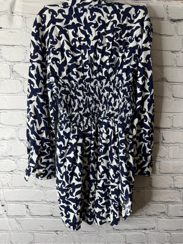 Maeve by Anthropologie Women’s Navy and White Patterned Button-Front Top - Image 10