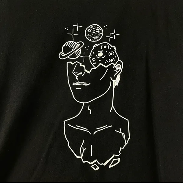 Artsy Womens Feminist Galaxy Space Medium Graphic Print Shirt Woman Boho Hippie - Image 3