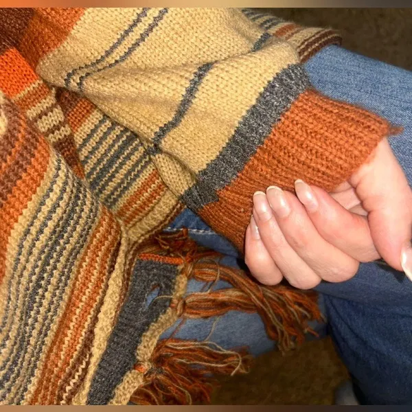 Large/extra large Boho coat. Open front shoulder button. Orange Size XL - Image 5