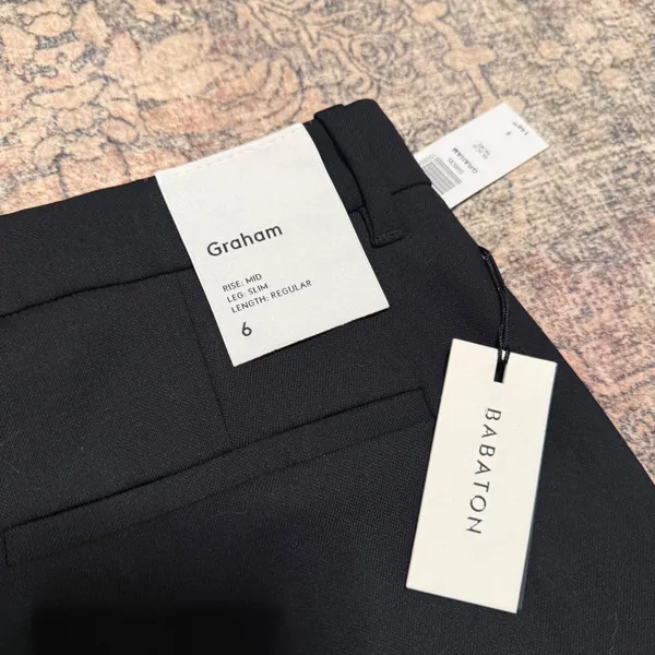 NWT Babaton Aritzia Graham Black Mid Rise Tailored Pants Size 6 - Image 7