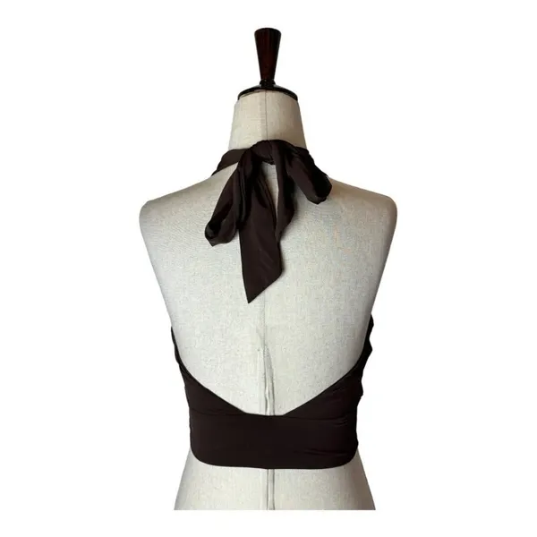 Tiger Mist Brown Cross Tie Halter Neck Archie Top‎ Size XS - Image 7