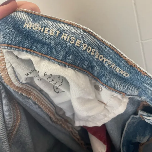 NWT American Eagle Highest Rise 90's Boyfriend Distressed Blue Jeans Plus Sz 18R - Image 12
