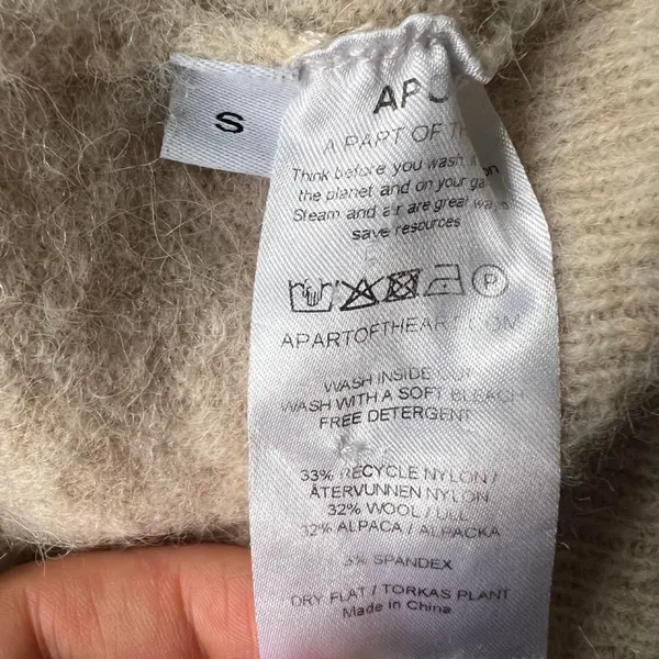 A Part of the Art Cream Button Front Wool Alpaca Blend Cardigan Neutral Layer S - Image 5
