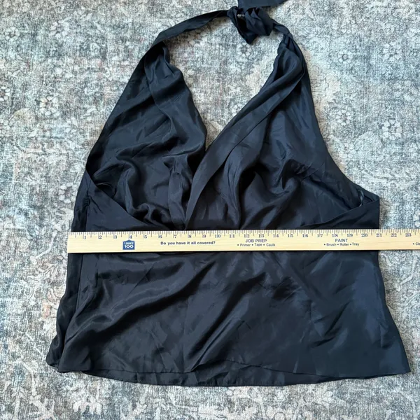 Reformation x Laura Harrier Holt Silk Halter Top | Size 2XL | Black - Image 7
