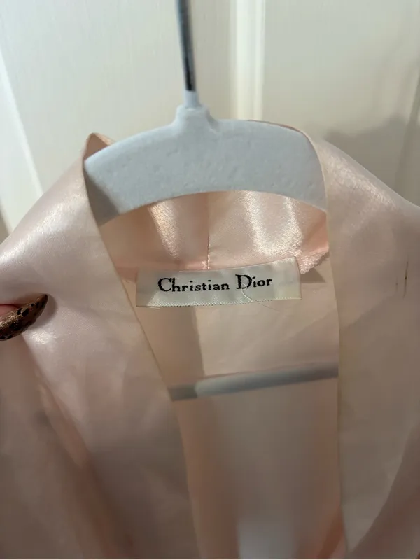 Christian Dior Pink Satin Lace Robe - Image 4
